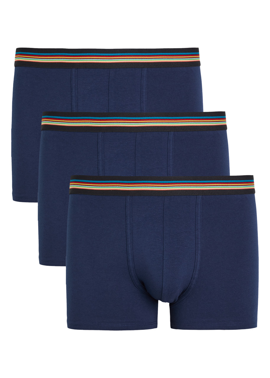 Paul Smith Stretch-cotton Trunks - set of Three - Blue - XL