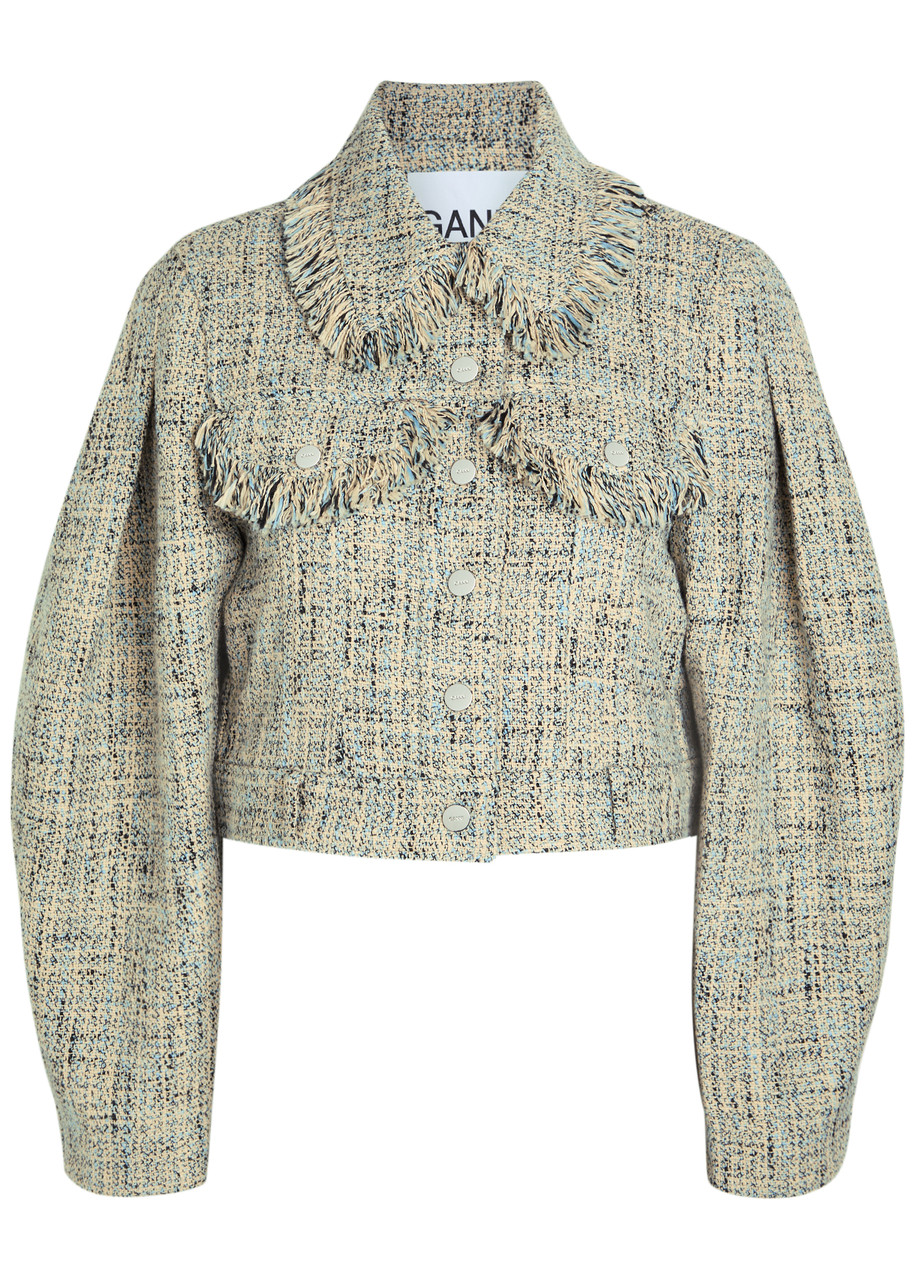 Ganni Tweed Jacket - Blue - 36 (UK6 / XS)