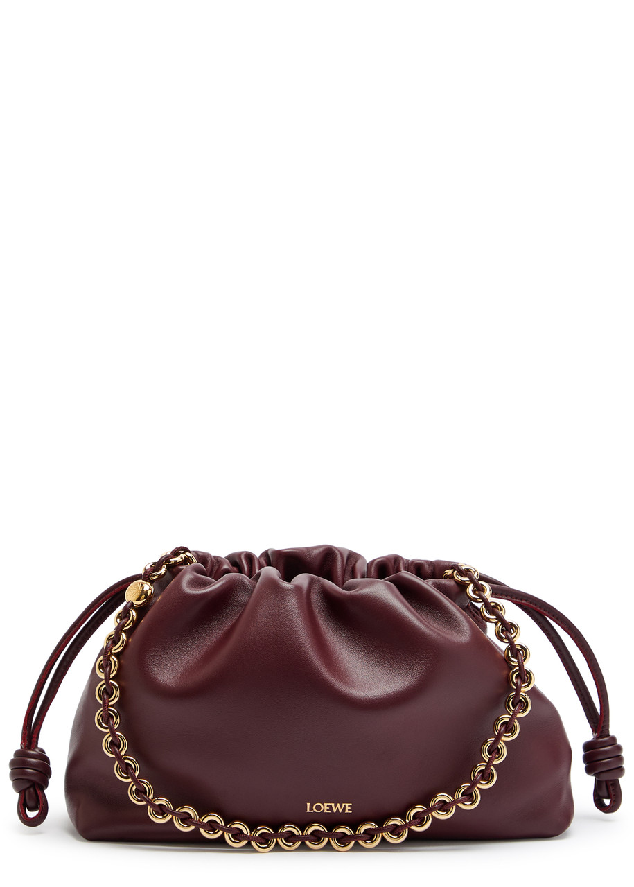 Loewe Flamenco Medium Leather Clutch - Burgundy - One Size