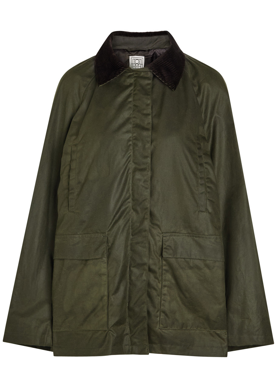 Toteme Waxed Cotton Jacket - Green Dark