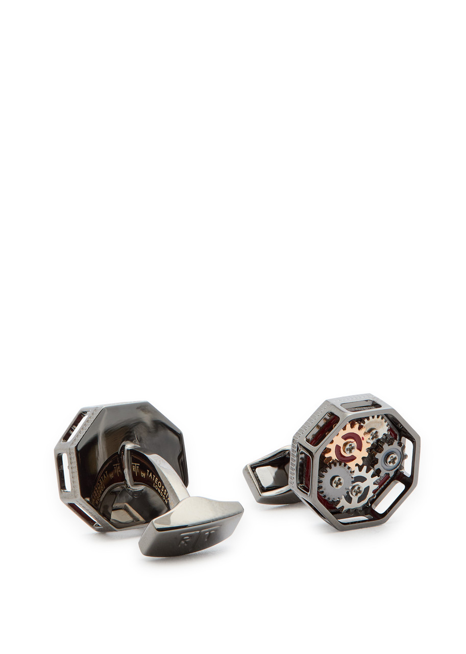 Tateossian Octo Gears Cufflinks In Green