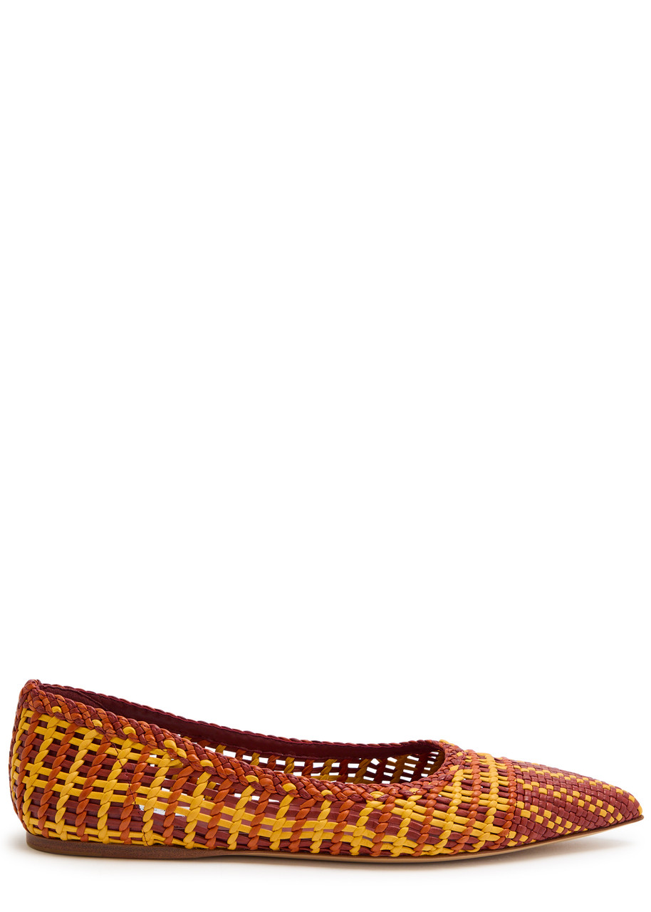 Gabriela Hearst Aurora Woven Leather Flats - Orange - 36 (IT36 / UK3)