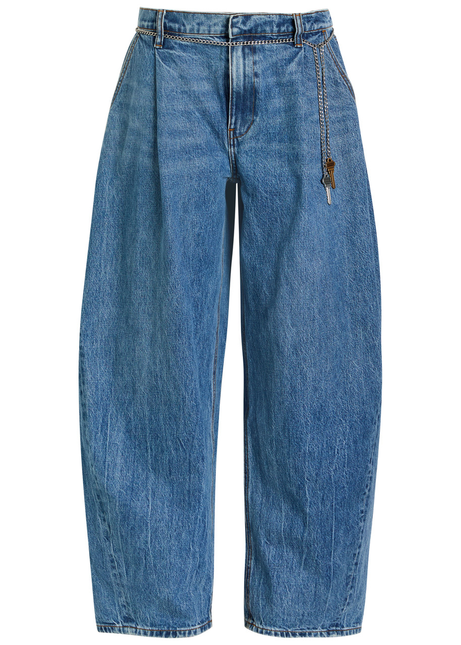Alexander Wang T Alexanderwang.t Boxer-effect Wide Barrel-leg Jeans