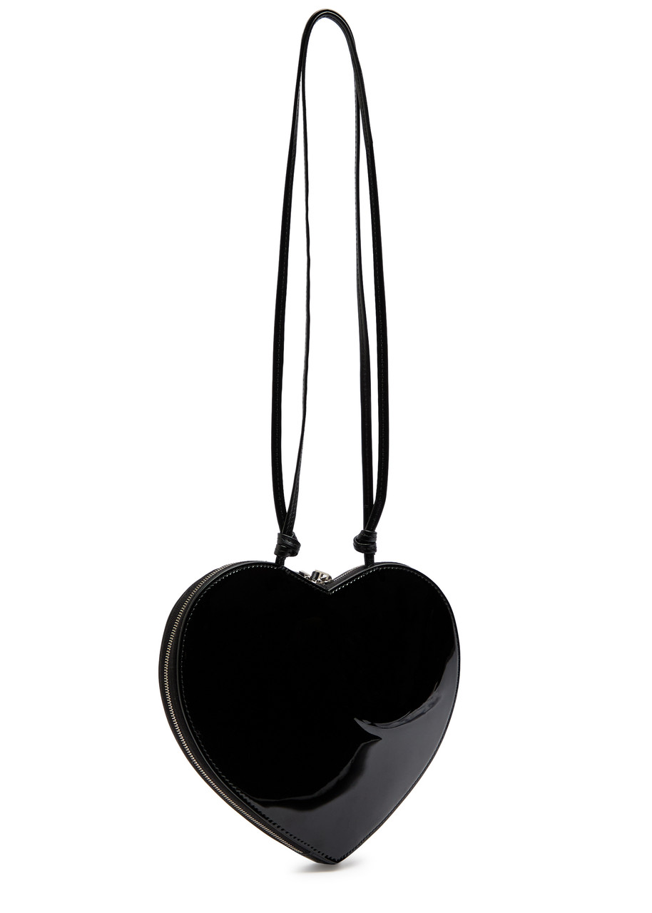 Alaïa Le Coeur Patent Leather Cross-body Bag In Black