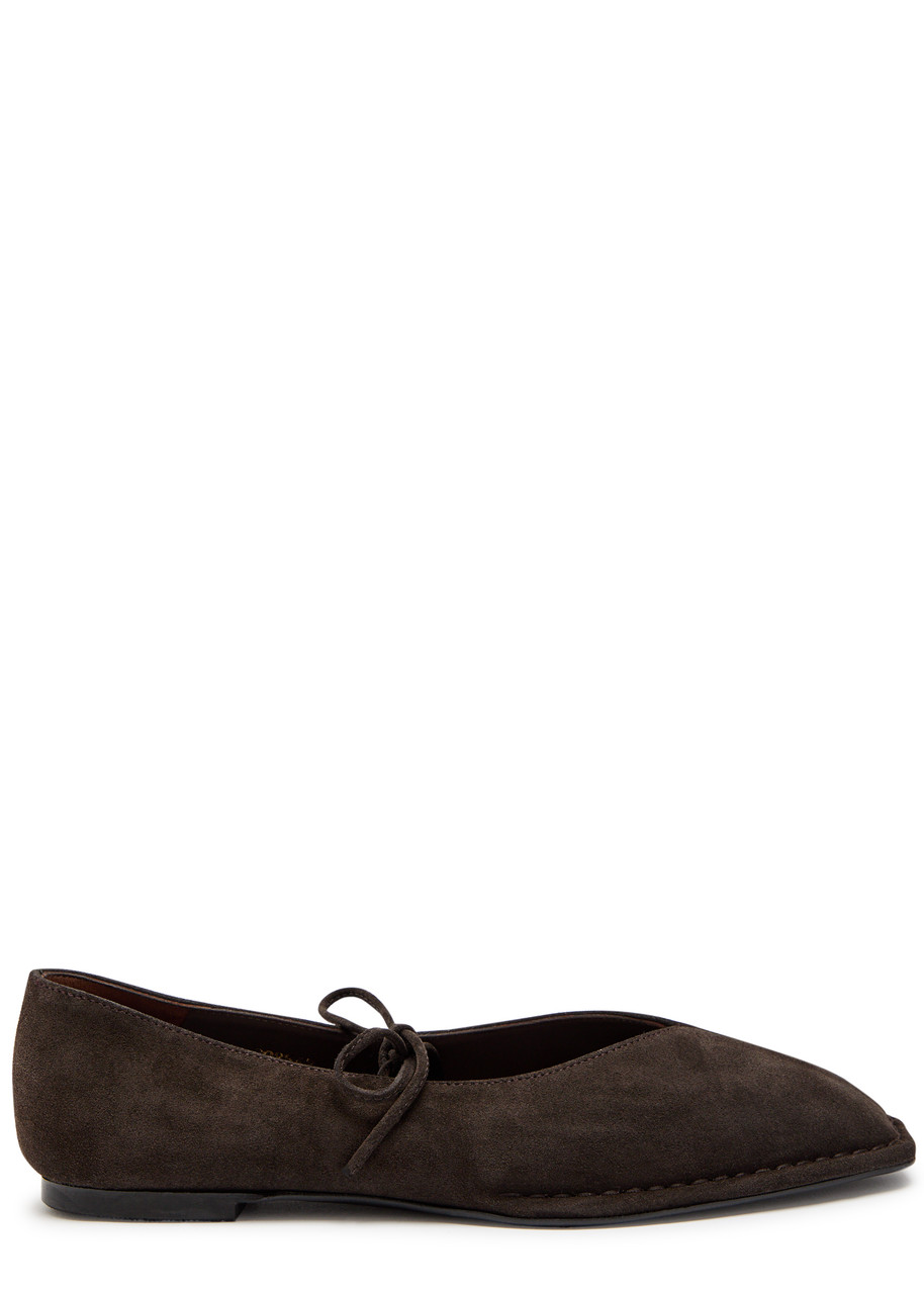 Alohas Swat Suede Ballet Flats - Brown - 41 (IT41/ UK8)