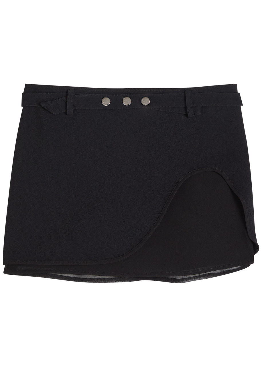 The Attico Asymmetric Crepe Mini Skirt - Black - 44 (UK12 / M)