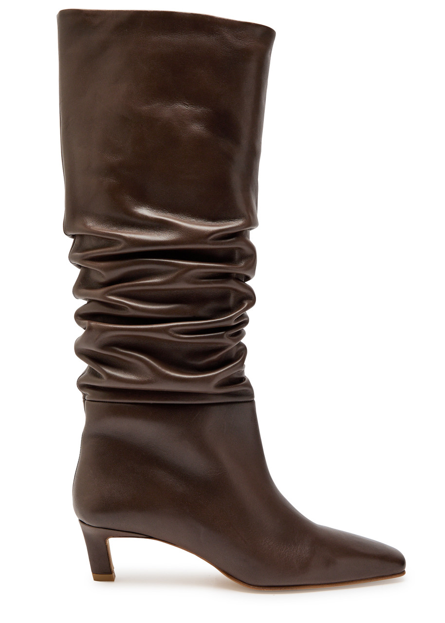 Alohas Kalila 50 Ruched Leather Knee-high Boots - Brown - 37 (IT37/ UK4)