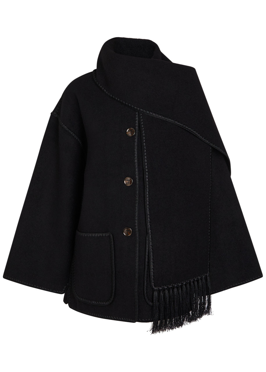 Toteme Scarf-effect Wool-blend Jacket - Black