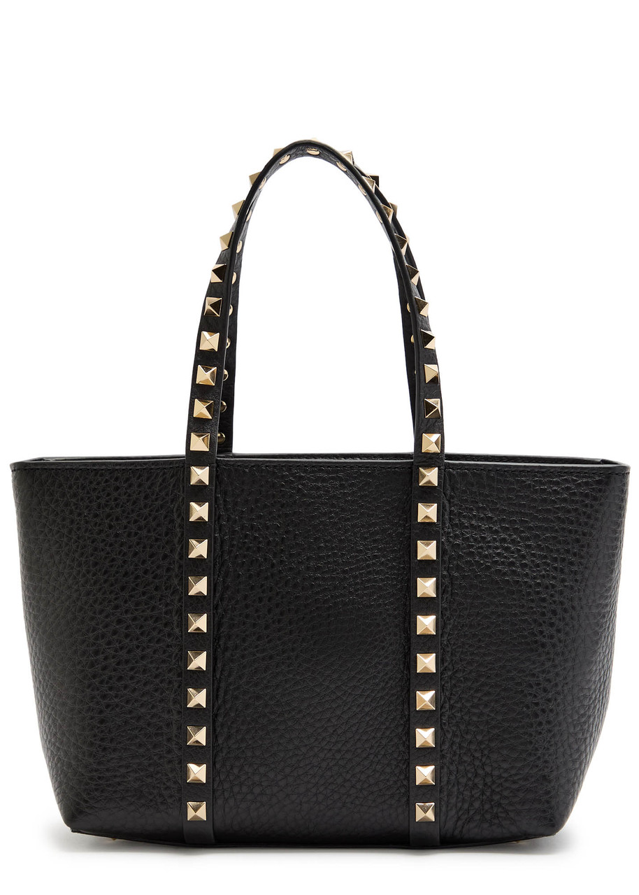 Valentino Garavani Rockstud Mini Grained Leather Tote - Black - One Size