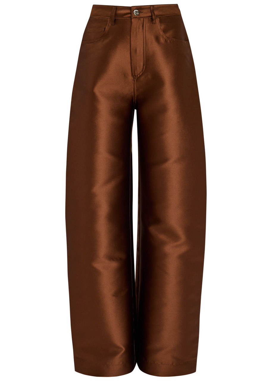 Marques’ Almeida Wide-leg Mikado Trousers - Brown - 10 (UK10 / S)