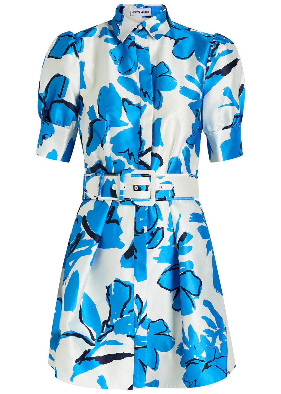 Rebecca Vallance Sapphira Printed Satin Mini Shirt Dress - Print - 12 (UK12 / M)