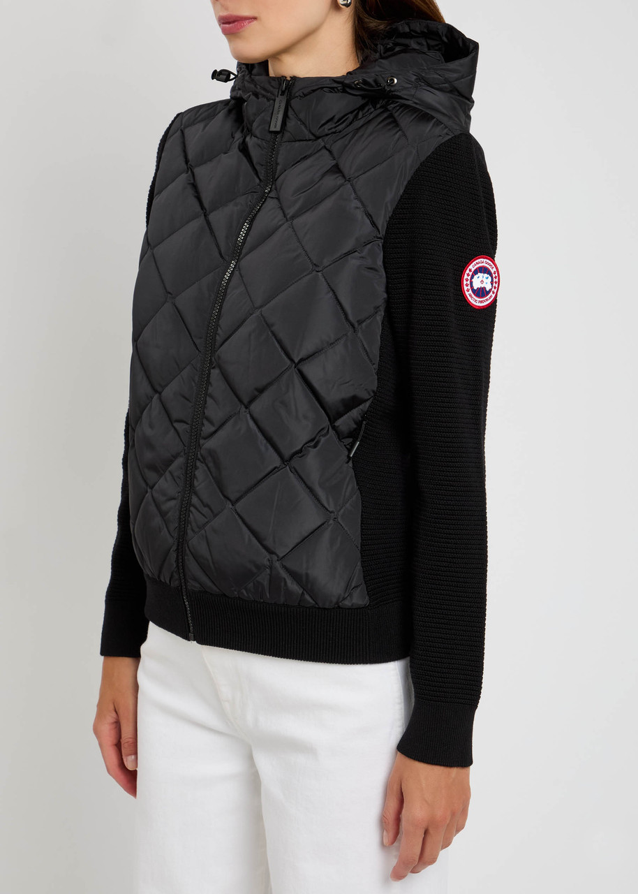 Canada Goose Hybridge Quilted Shell And Wool Jacket In Black
