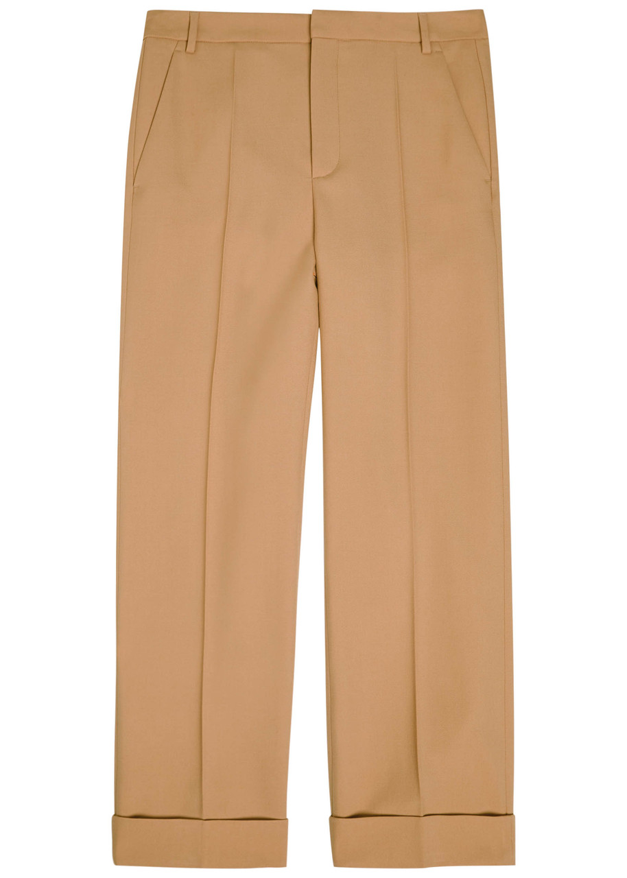 Valentino Garavani Wool-gabardine Trousers - Camel - 48 (IT48 / M)