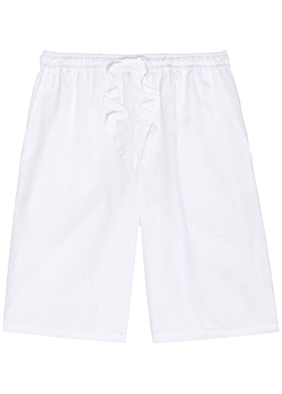 Dolce & Gabbana Logo-embroidered Linen Shorts – White – 52 (IT52 / XL) Dolce & Gabbana Logo-embroidered Linen Shorts – White – 52 (IT52 / XL)