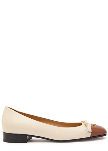 VALENTINO 25S VALET DU ROI ANKLE BOOTS 60 MM IN CREAM WHITE MIX BROWN CALFSKIN WITH BOW