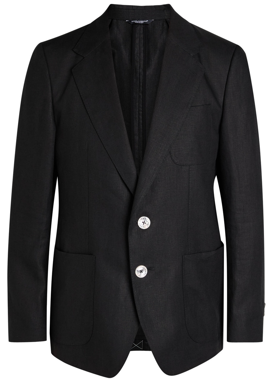 Dolce & Gabbana Linen Blazer - Black - 50 (IT50 / L)