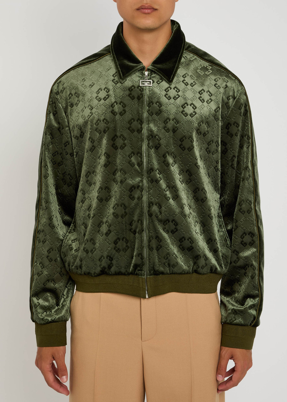  Givenchy Monogram-jacquard Velvet Jacket - Green - S 