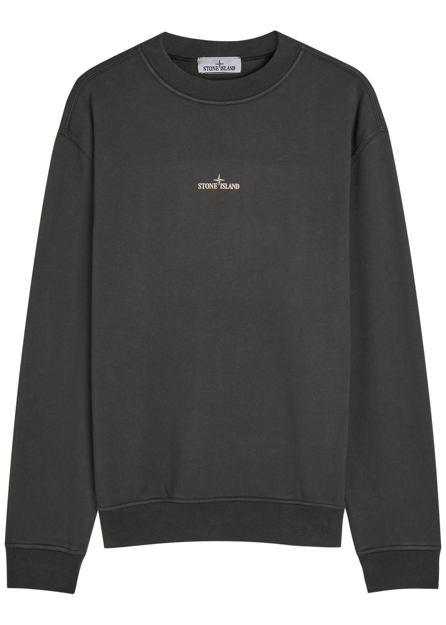 Stone Island Logo-print Cotton Sweatshirt - Grey - XL