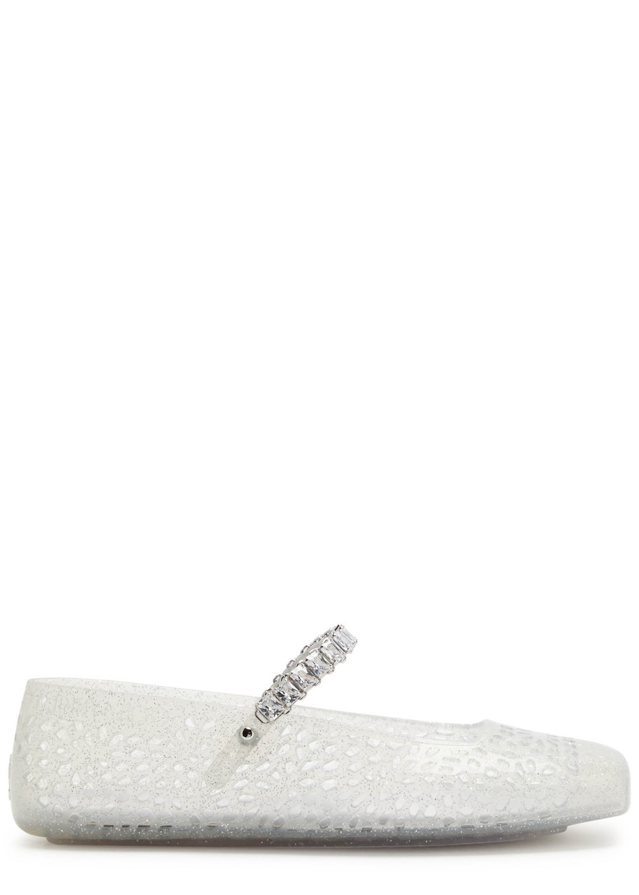 Jimmy Choo The Jelly Crystal-embellished Ballet Flats