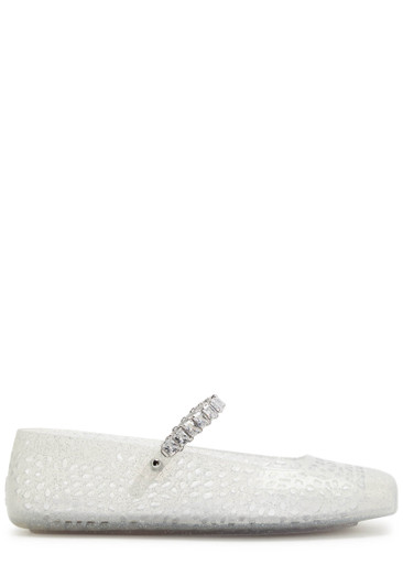 JIMMY CHOO The Jelly crystal-embellished ballet flats | Harvey Nichols