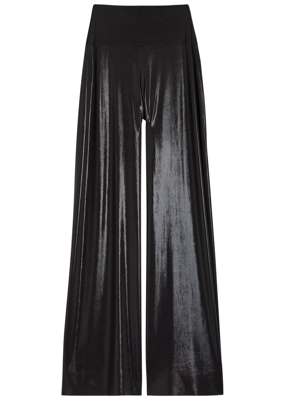 Norma Kamali Elephant Pearlescent Stretch-jersey Trousers - Black - L (UK14 / L)