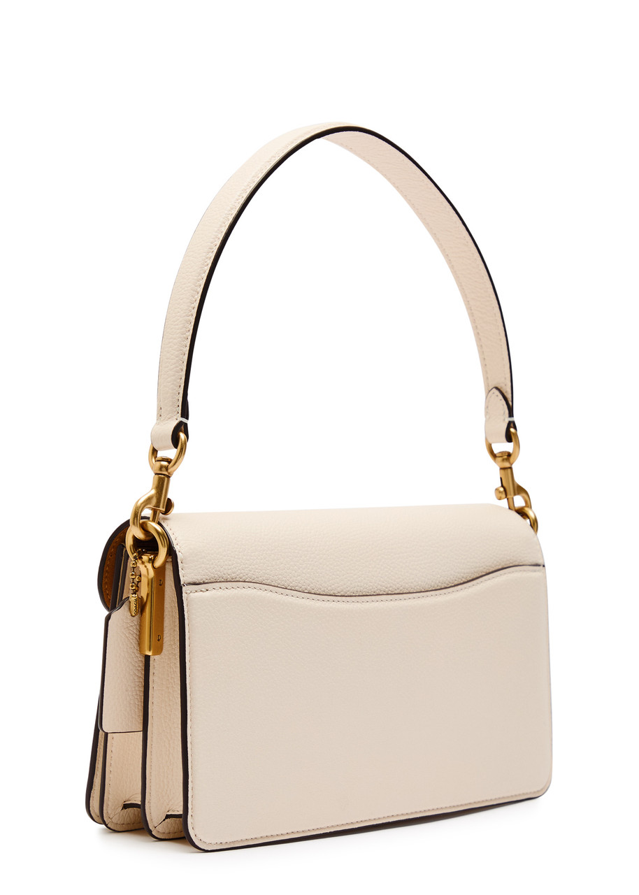 Coach Tabby 26 Grained Leather Shoulder Bag In White
