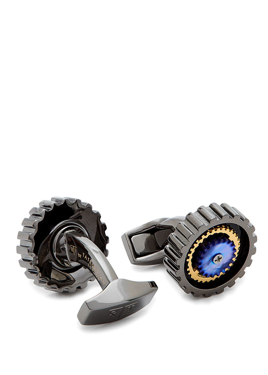 Tateossian Rotating Gears Cufflinks In Metallic