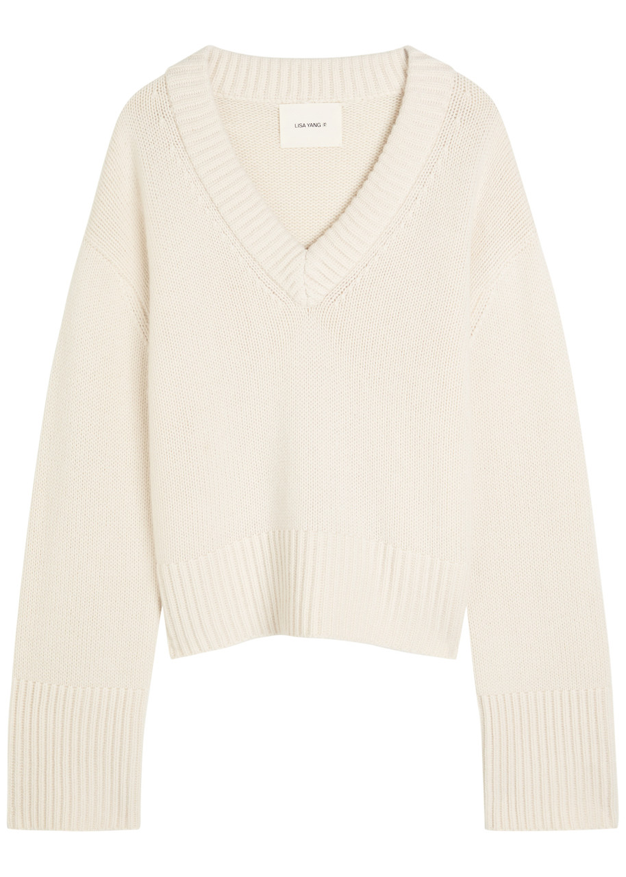Lisa Yang Aletta Knitted Cashmere Jumper - Cream - 0 (UK 6 / XS)