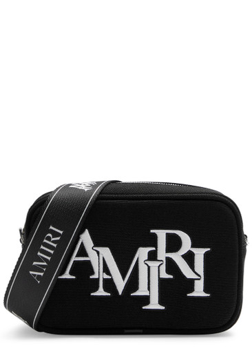 AMIRI Staggered logo-embroidered canvas camera bag | Harvey Nichols