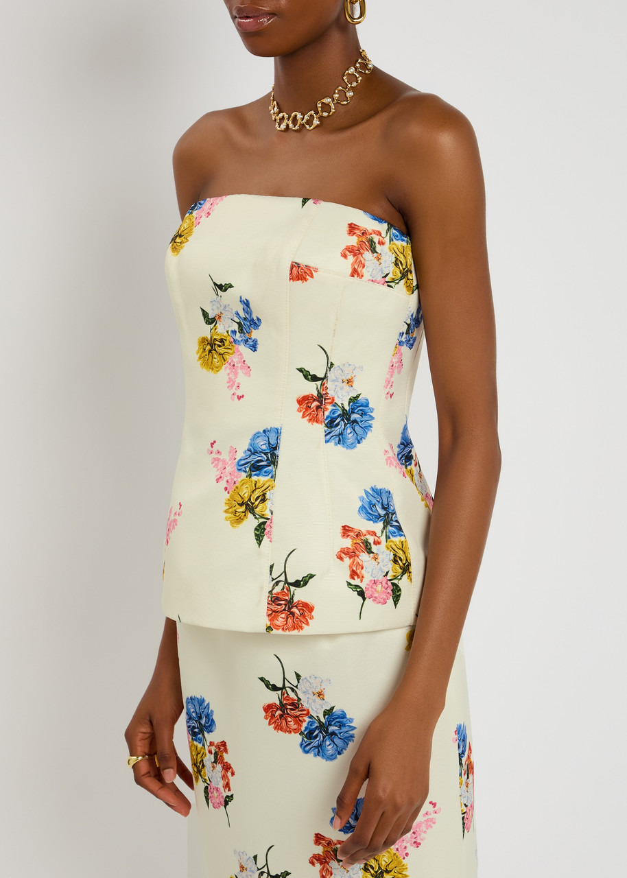 Emilia Wickstead Kerina Printed Faille Top In Multi