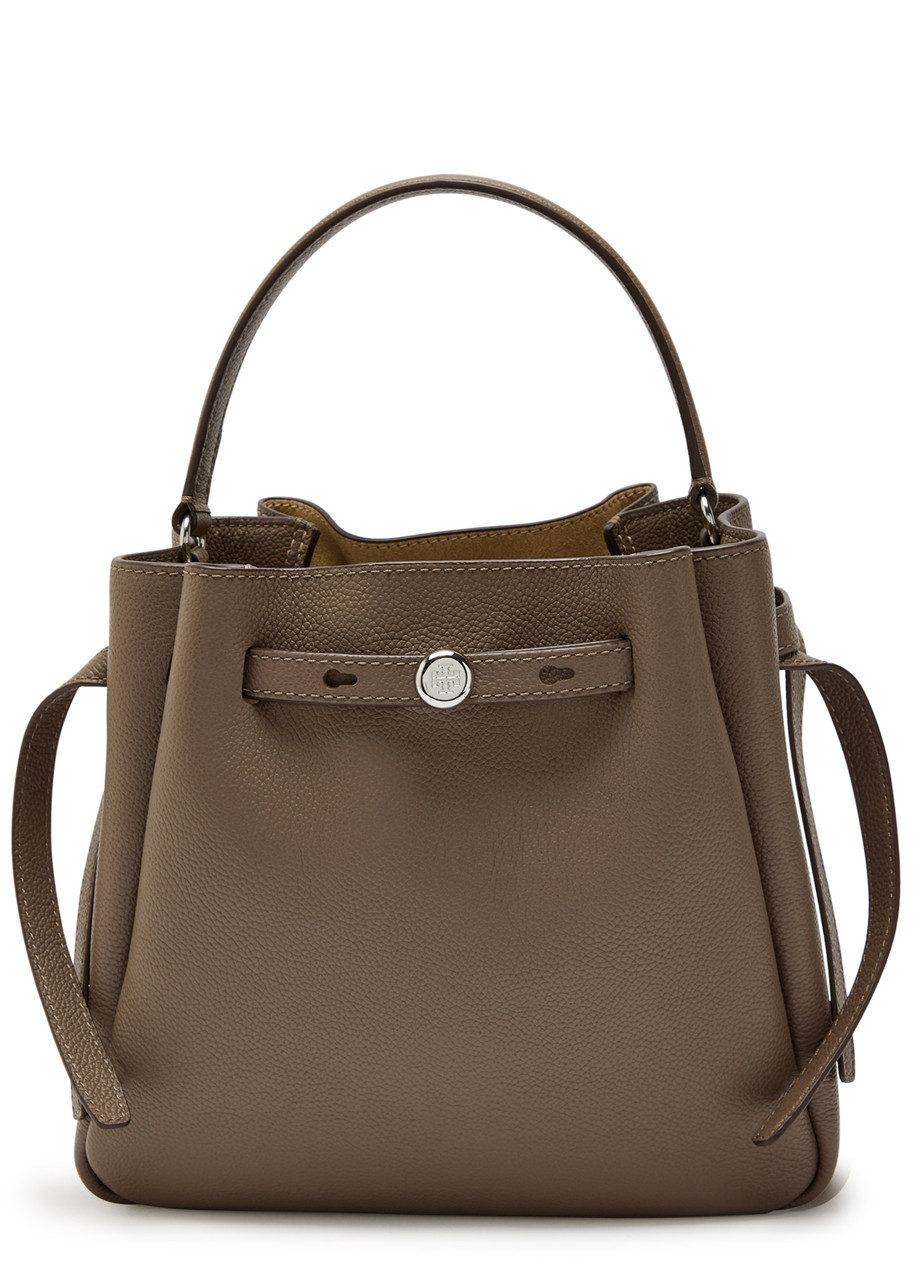 Tory Burch Romy Pebbled Leather Bucket Bag