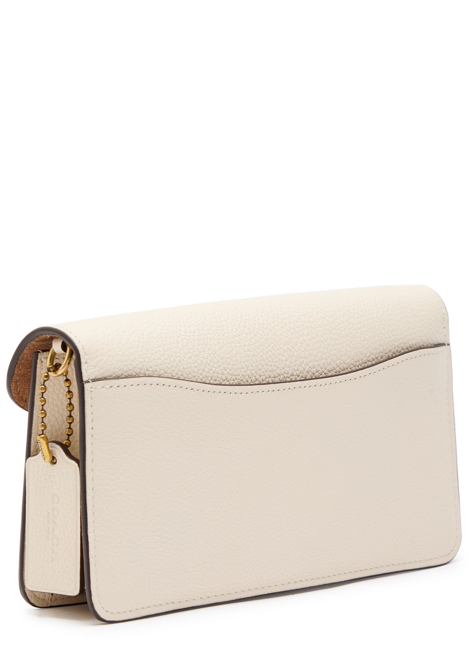Coach Tabby Pebbled Leather Clutch In White