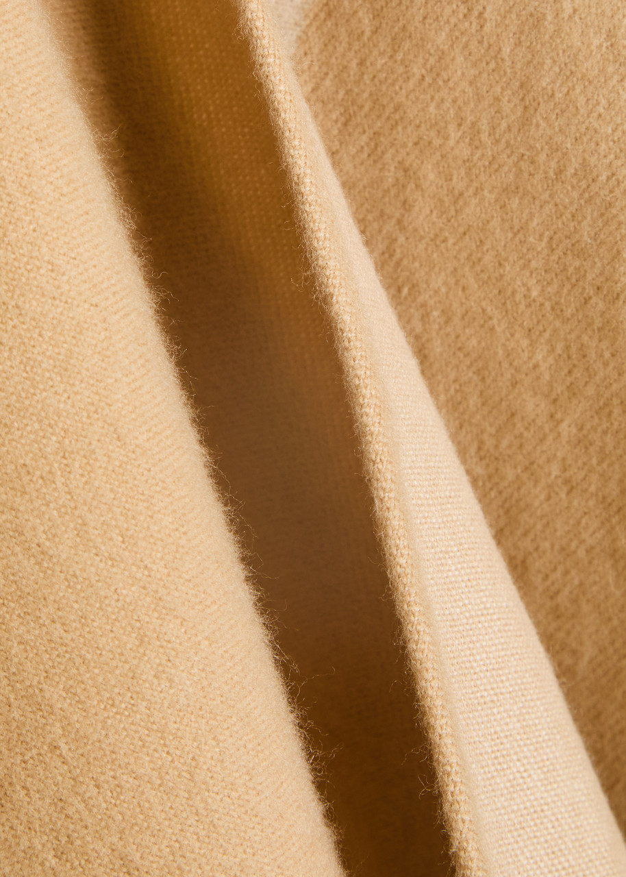  Mm Jacquard Wool Poncho - Sand - One Size 