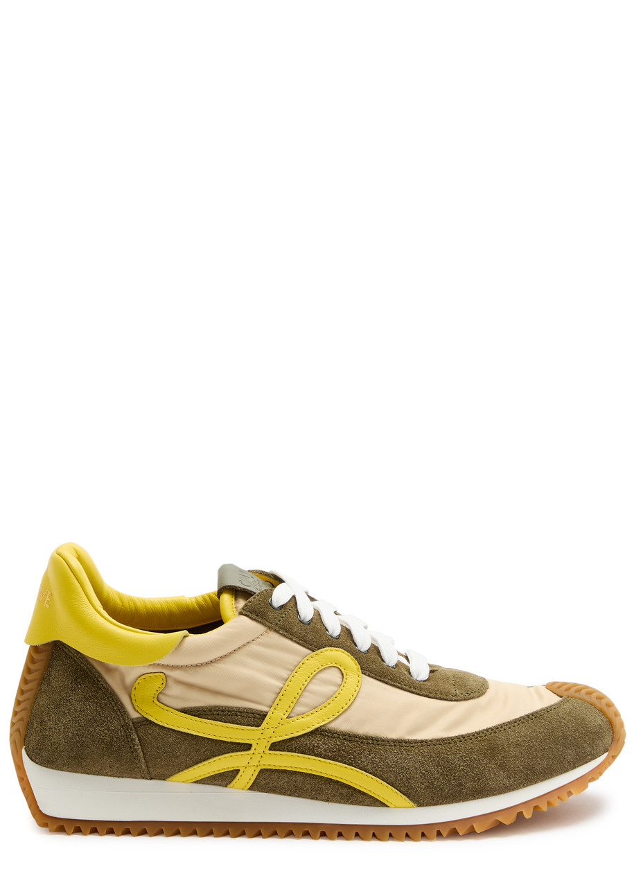 Loewe Flow Runner 2.0 Panelled Brushed Suede Sneakers - Yellow - 40 (IT40 / UK7)