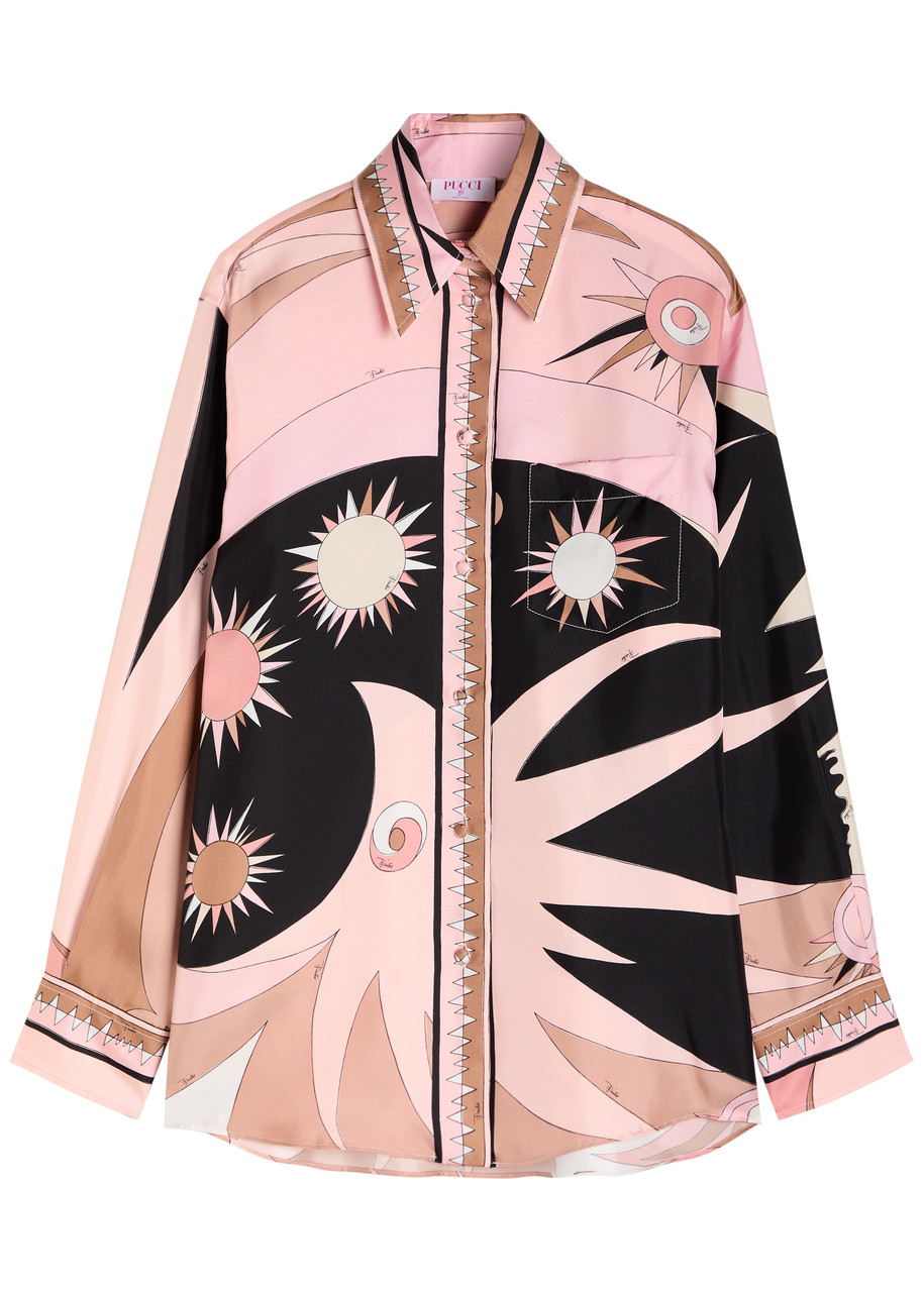 Pucci Stella Printed Silk-twill Shirt - Multi Print - L (UK14 / L)