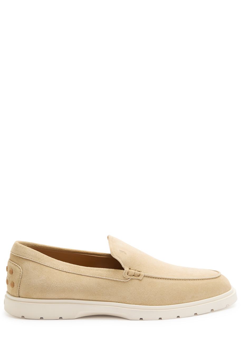Tods Estivo Suede Loafers - Beige - 11 (IT45 / UK11)
