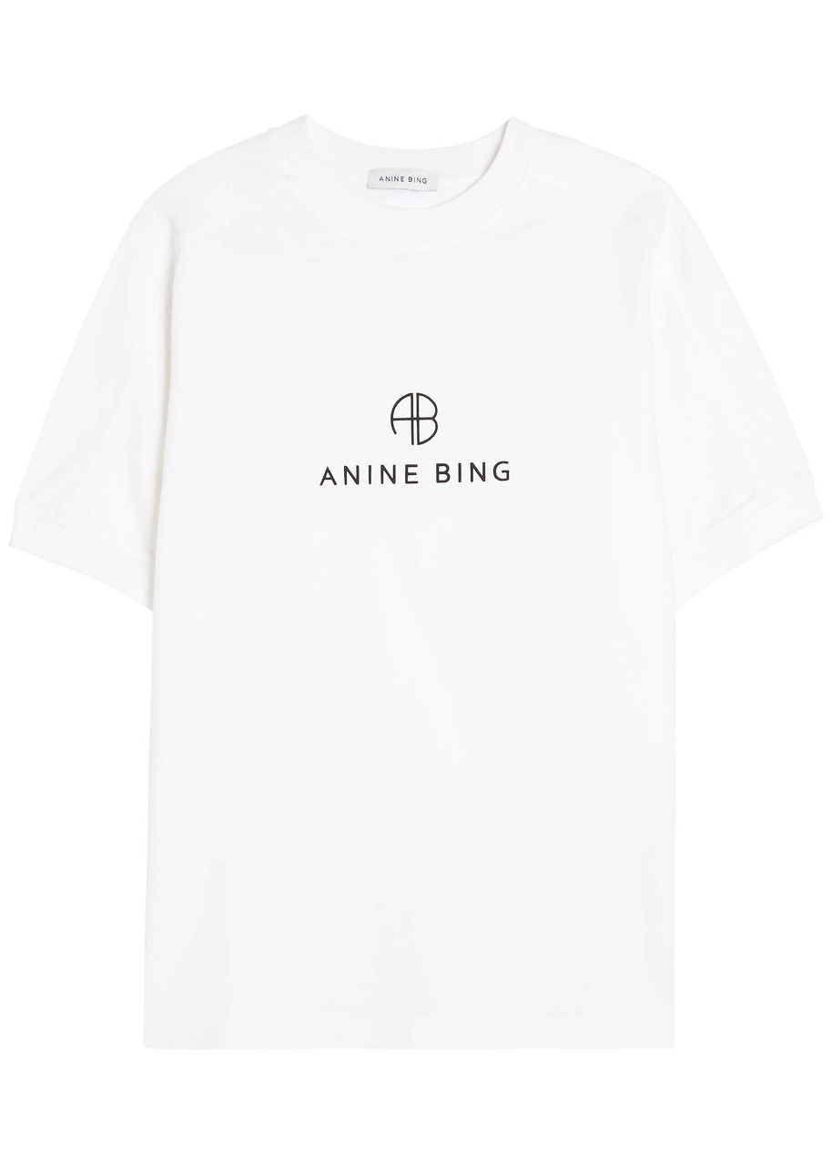 Anine Bing Jaylin Logo Cotton T-shirt In White