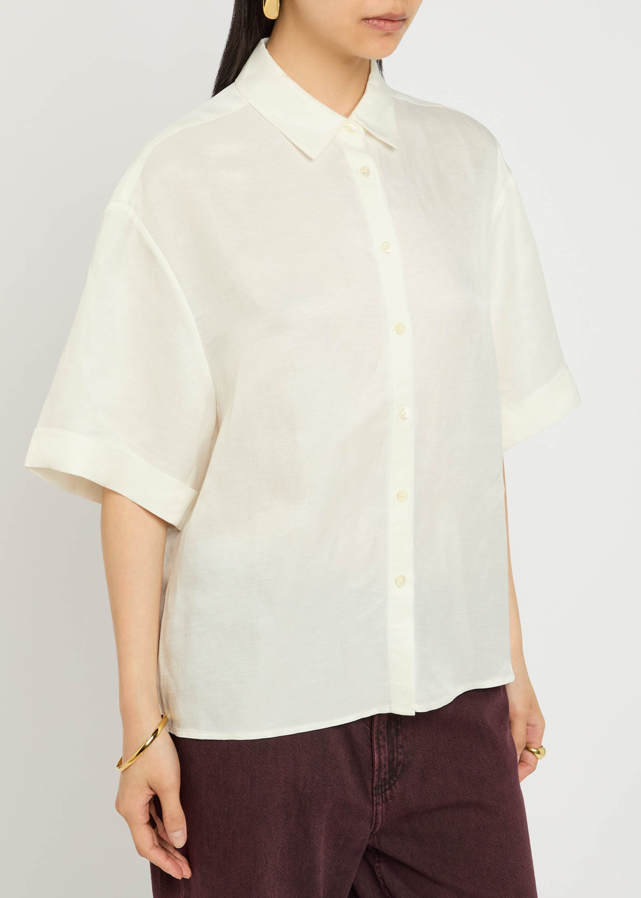 Anine Bing Coco Rayon And Linen-blend Shirt In White
