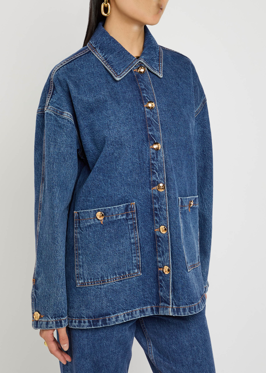Anine Bing Luca Denim Jacket In Purple