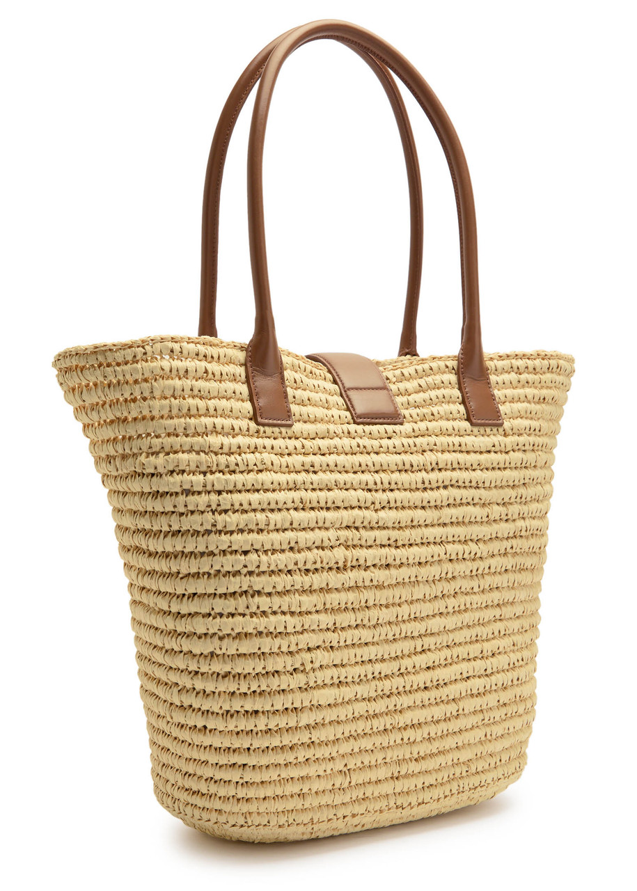 Anine Bing Lou Woven Raffia Tote In Beige