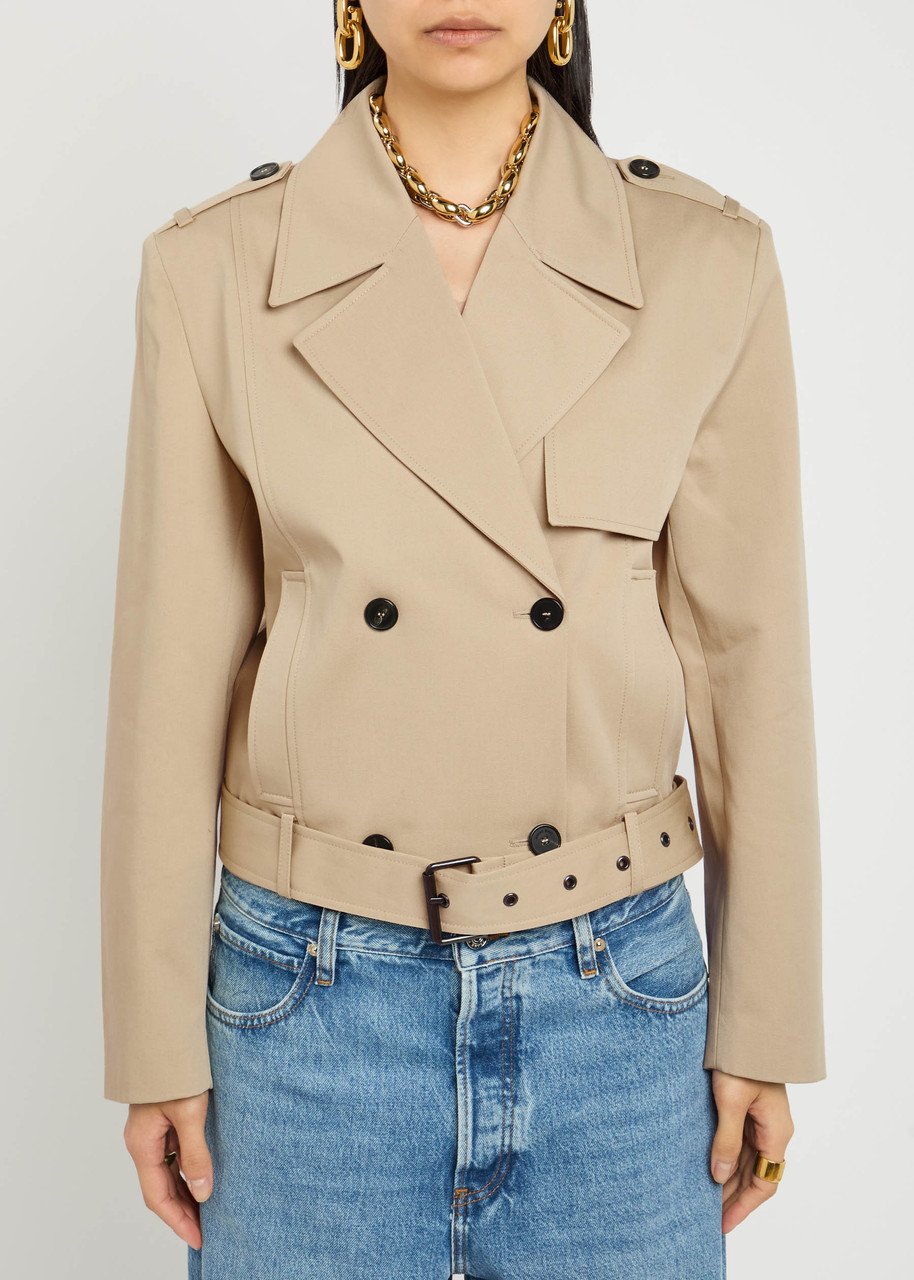 Anine Bing Womens Oatmeal Greer Belted Cotton Jacket In Neutral