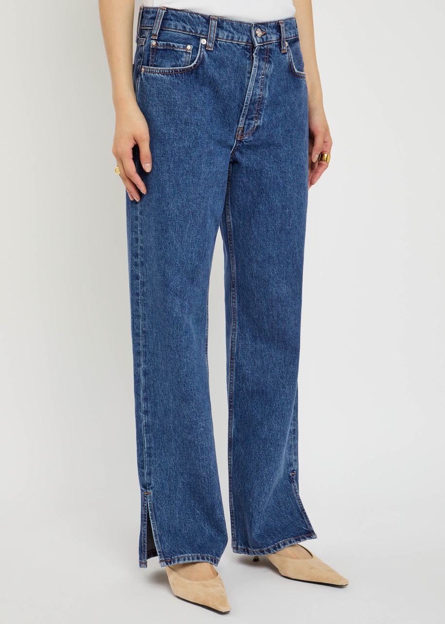 Anine Bing Hugh Jean In Medium Indigo In Blue