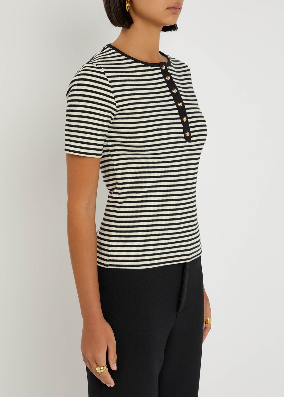 Anine Bing Alessia Striped Stretch-cotton T-shirt In Multi