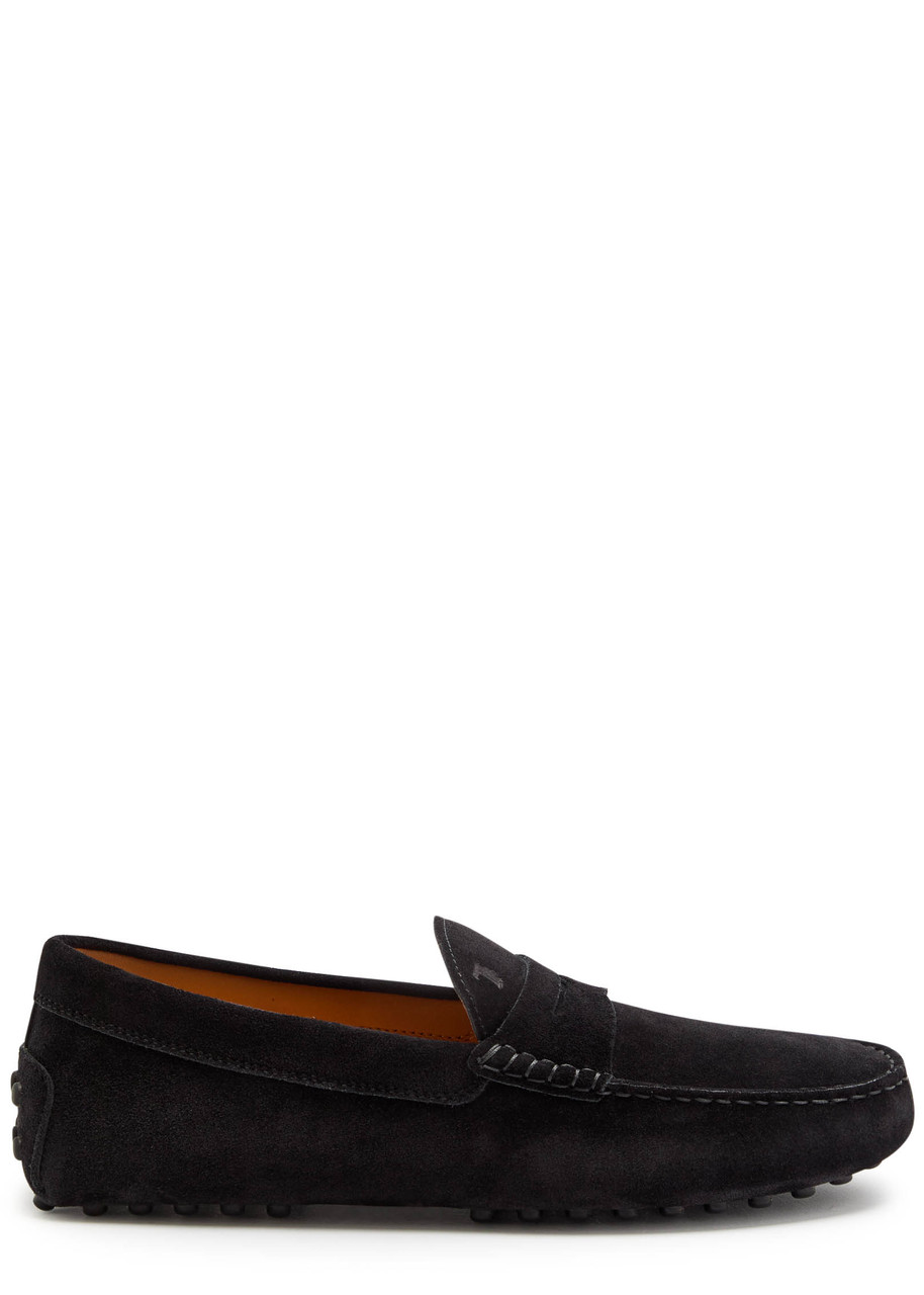 Tod's Gommino Bubble Suede Driving Shoes In Black