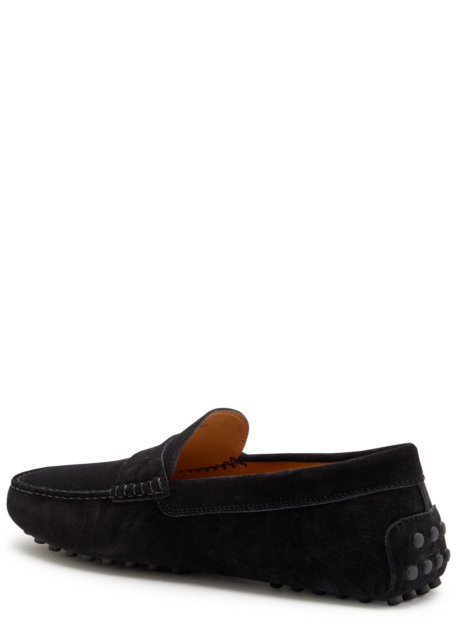 Tod's Gommino Bubble Suede Driving Shoes In Black