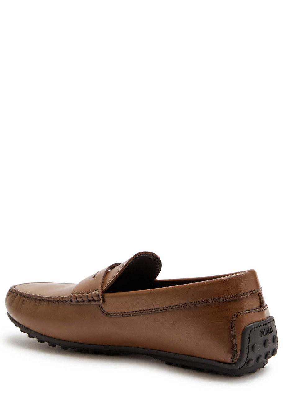 Tod's Tods City Gommino Leather Loafers In Brown