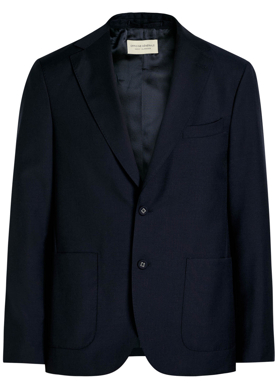 Officine Generale Officine Générale Arthus Wool Blazer In Blue