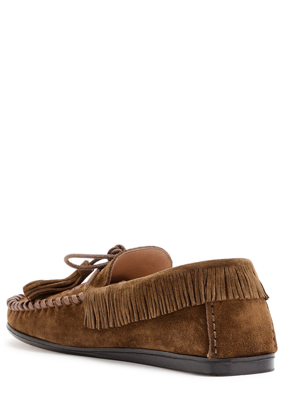 Isabel Marant Étoile Fitza Fringed Suede Loafers In Brown