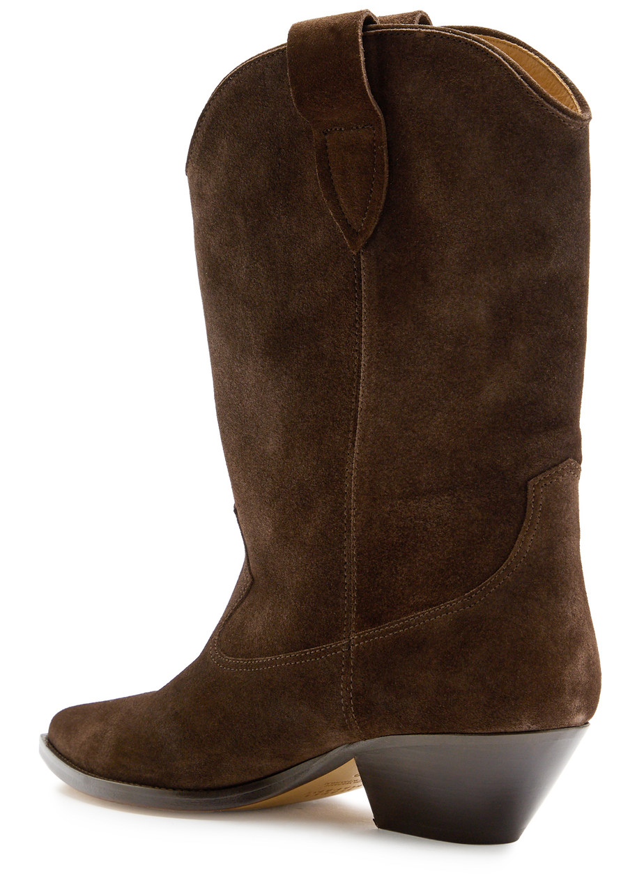 Isabel Marant Étoile Duerto 40 Western Suede Mid-calf Boots In Brown