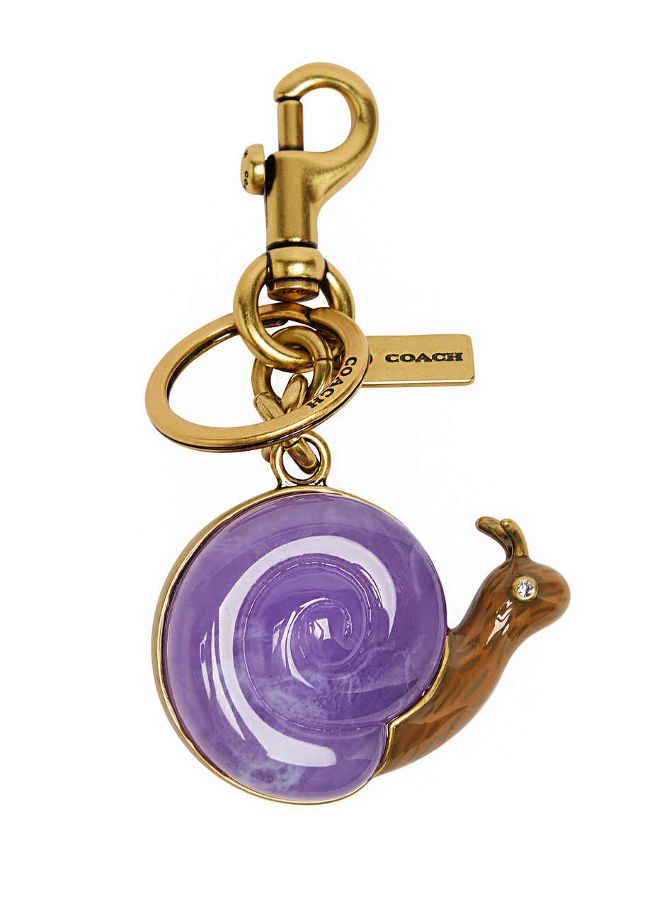 Coach Snail Embellished Bag Charm In Purple